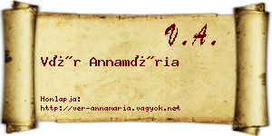 Vér Annamária névjegykártya