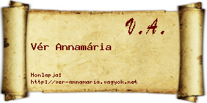 Vér Annamária névjegykártya